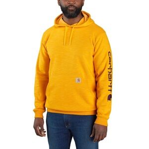 ⭐️ Carhartt Gold Yellow Loose Fit Midweight Logo Sleeve Graphic Sweatshirt MED